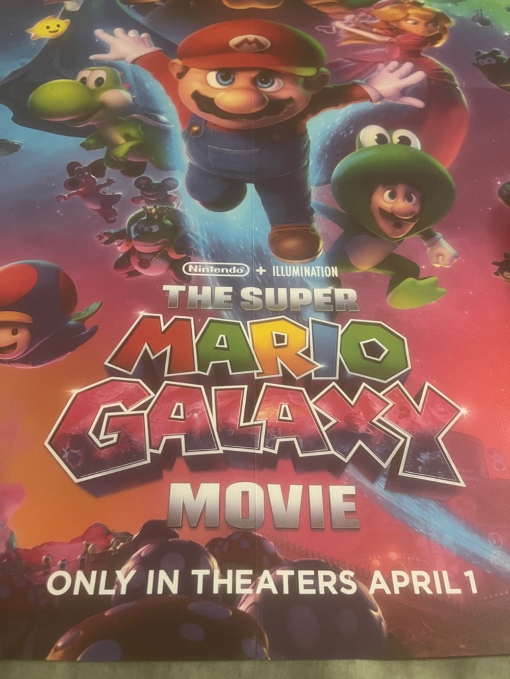 Super Mario Galaxy 18x24 Movie Poster ORIGIN Fold-Up (2-Sided) Nin ten do NEW - Picture 11 of 11